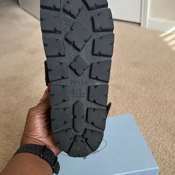 Prada Women’s Black Leather Sandals - Picture 3 of 6